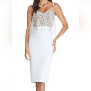 Dress the Population Paula Lace Sheath Midi Dress, Size 6